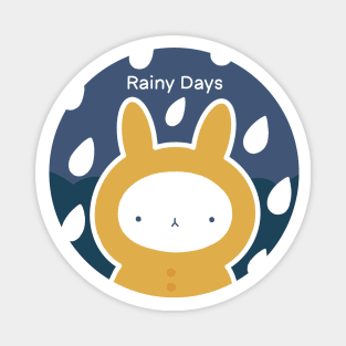 Kawaii „Rabbit in the Rain“ Design | Cute Bunny Illustration | By Atelier Serakara Magnet